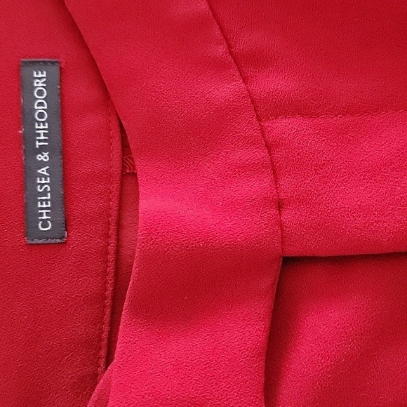 Red Wide Leg Pearl Pants - Picture 4 of 8